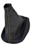 YELLOW STITCH FITS SEAT TOLEDO MK2 LEON MK1 99-2005 GEAR GAITOR 100% BLACK LTHR