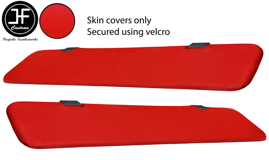 RED TOP GRAIN REAL LEATHER 2X SUN VISORS COVERS FOR SCANIA P-SERIES 2004-2019