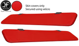 RED TOP GRAIN REAL LEATHER 2X SUN VISORS COVERS FOR SCANIA P-SERIES 2004-2019