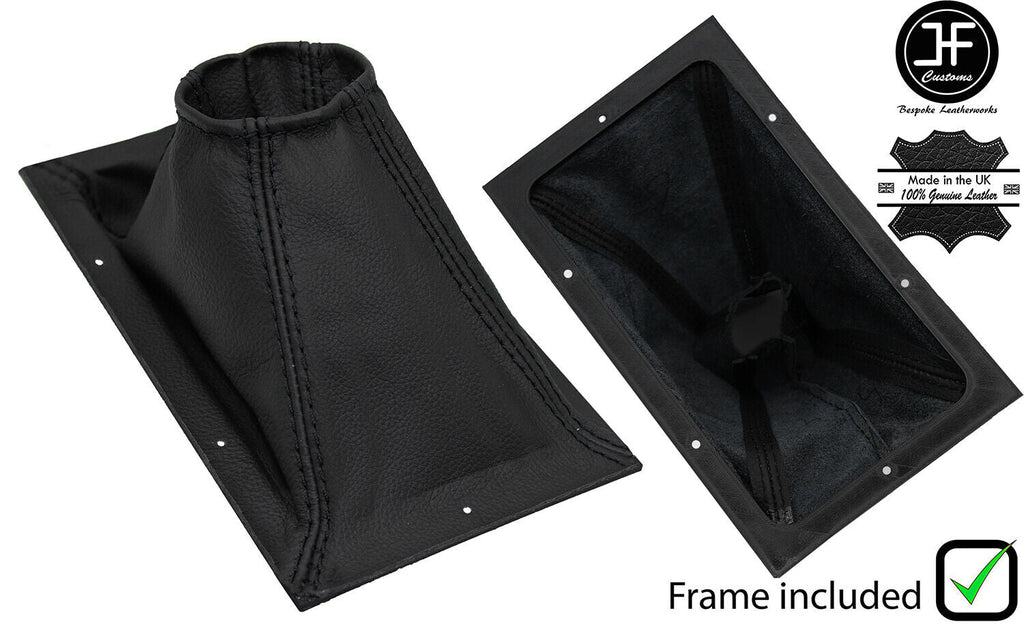 BLACK STITCH LEATHER MANUAL GEAR GAITER +PLASTIC  FRAME FITS MG MAESTRO 1600