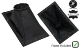 BLACK STITCH LEATHER MANUAL GEAR GAITER +PLASTIC  FRAME FITS MG MAESTRO 1600