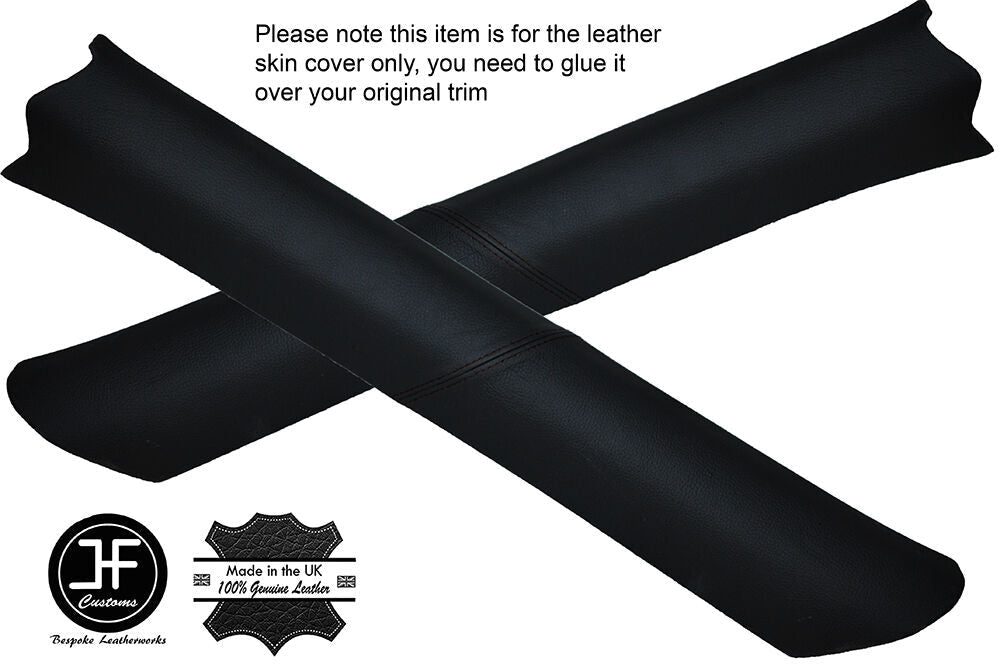BLACK STITCH 2X A POST PILLAR LEATHER COVERS FITS JEEP GRAND CHEROKEE ZJ 91-98