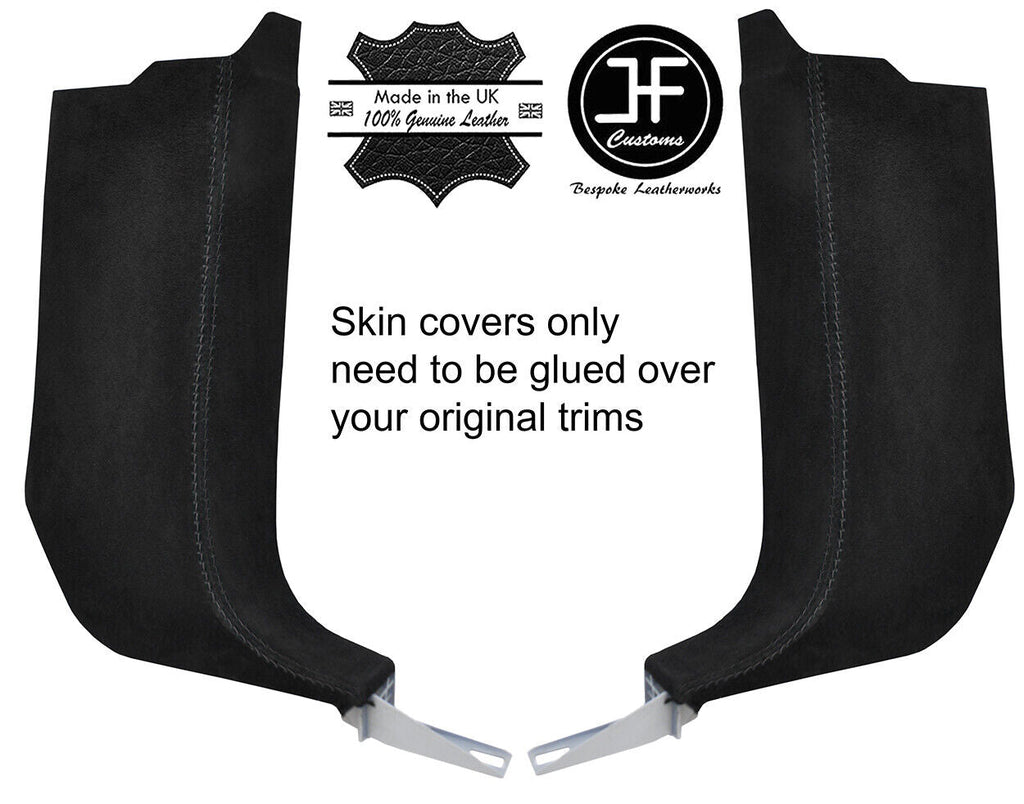 BLACK STITCH 2X FRONT LOWER SIDE A PILLAR SUEDE COVERS FITS VW TOUAREG 02-11