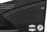 BLACK STITCH 2X FRONT DOOR CARD TRIM LEATHER COVER FITS HONDA CIVIC MK9 12-17