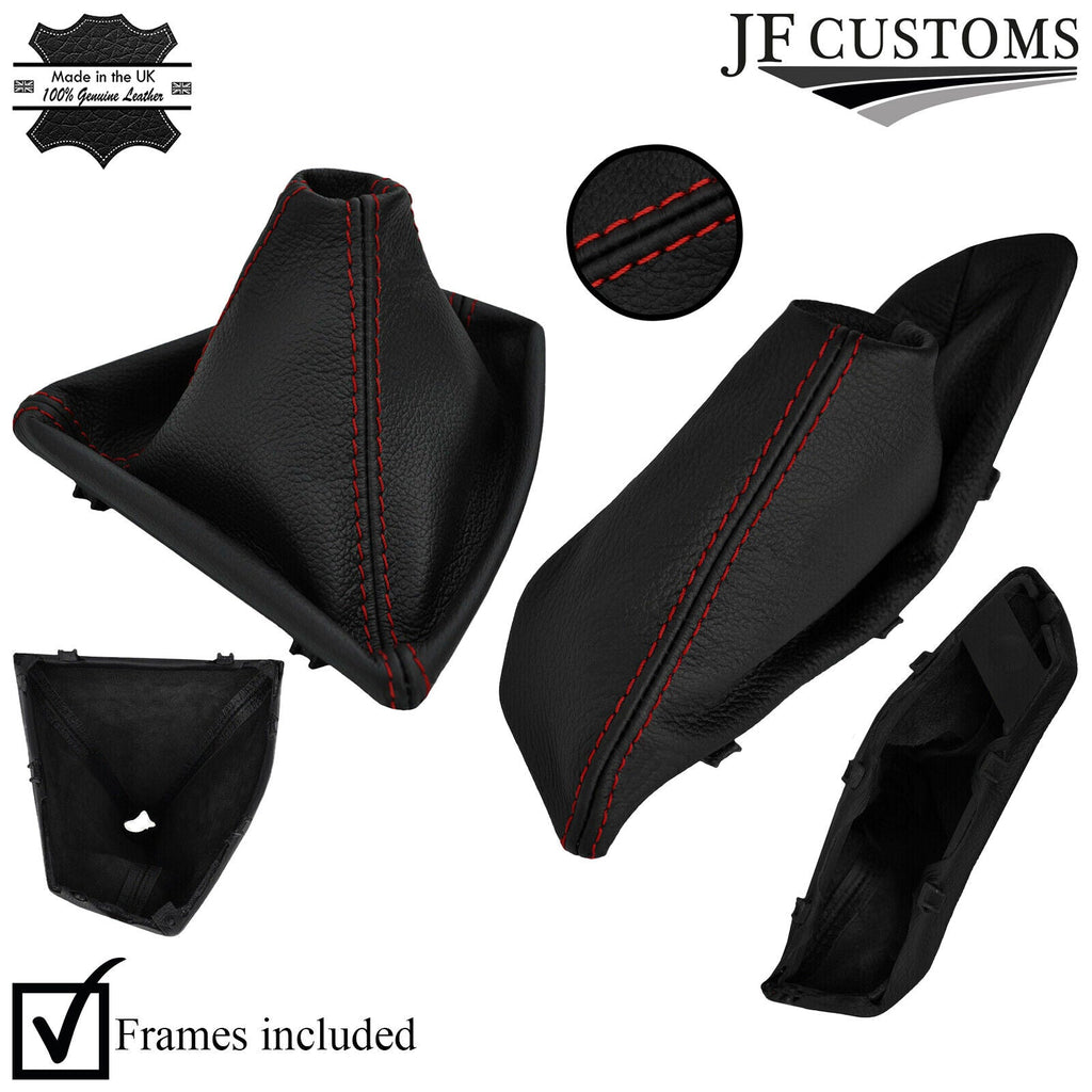 D RED STITCH LEATHER GAITER SET+PLASTIC FRAMES FOR BMW 2 SERIES F22 F23 13-19