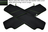 GREEN STITCH 2X SUN VISORS LEATHER COVERS FITS LAND ROVER DEFENDER 2007-2014