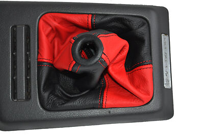red & black  FITS VW VOLKSWAGON CORRADO 88-95 LEATHER GEAR GAITER 2 TONE