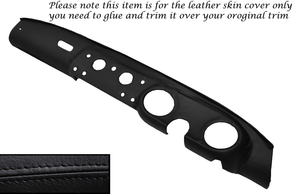 BLACK STITCH DASH DASHBOARD LEATHER SKIN COVER FITS AUSTIN HEALEY MK5 IV 66-71
