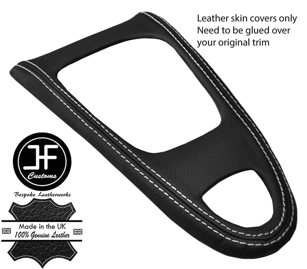 WHITE STITCH AUTOMATIC  GEAR SURROUND LEATHER COVER  FOR SAAB 93 9-3 2003-2012