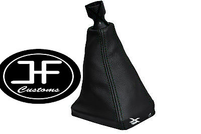 BLACK STITCHING MANUAL LEATHER GEAR GAITER FITS SAAB 9-3 93 SS 2003+ CUSTOM NEW