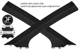BLACK STITCH 2X A POST PILLAR REAL LEATHER COVERS FITS HONDA CRV 2006-2012