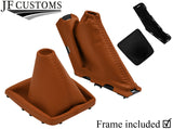 BROWN TOP GRAIN LEATHER GEAR+HANDBRAKE+PLASTIC FRAMES FOR FORD FOCUS MK2 08-11