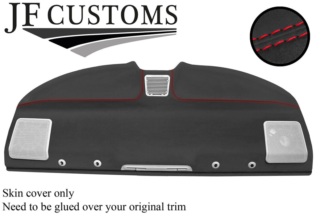 RED STITCH PARCEL SHELF DARK GREY LUXE SUEDE COVER FOR BMW 3 E36 SALOON JF1