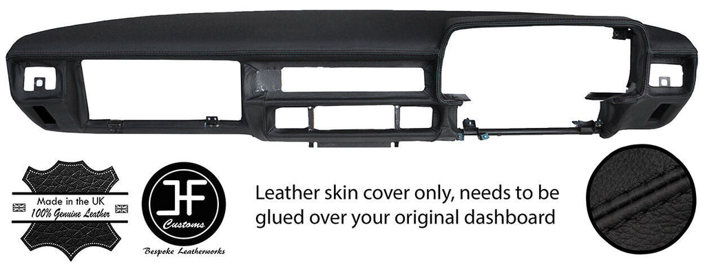 BLACK STITCHING DASH DASHBOARD REAL LEATHER COVER FITS JAGUAR XJS EARLY MODELS