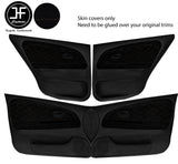 BROWN DIAMOND STITCH 4X DOOR CARD TRIM SUEDE COVERS FOR MITSUBISHI EVO 4 5 6