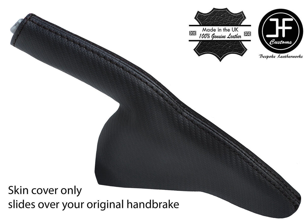 BLACK STITCH CARBON VINYL HANDBRAKE GAITER FITS HONDA CIVIC & TYPE R S 06-11