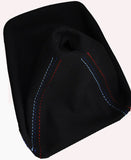 FITS BMW E36 E46 BLACK PU SUEDE GEAR GAITER COVER ONLY TRI STITCHING CUSTOM NEW