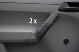 grey stitch FITS VW CADDY 04-10  2X FRONT DOOR HANDLE LEATHER COVERS CUSTOM NEW