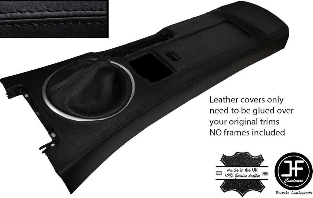 BLACK STITCH CONSOLE & GAITER LEATHER COVERS FITS MAZDA MX5 MK3 05-08 STYLE 2