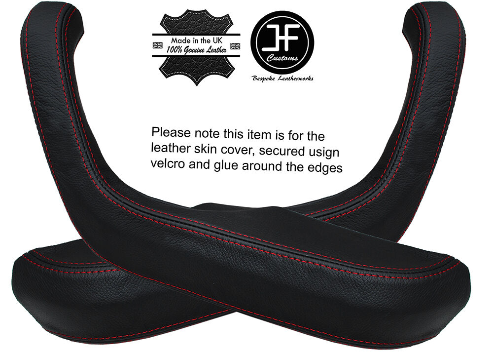 RED STITCH 2X FRONT DOOR HANDLE ARMREST COVERS FITS BMW 5 SERIES E28 81-87