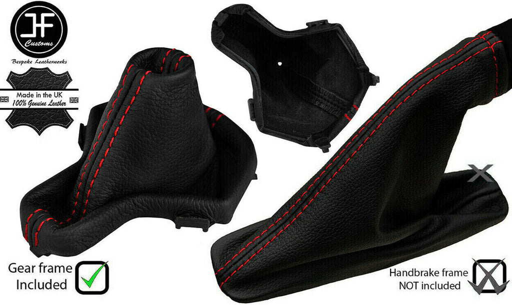 RED STITCH LEATHER GEAR+PLASTIC FRAME HANDBRAKE FOR FREELANDER LR2 AUTOMATIC