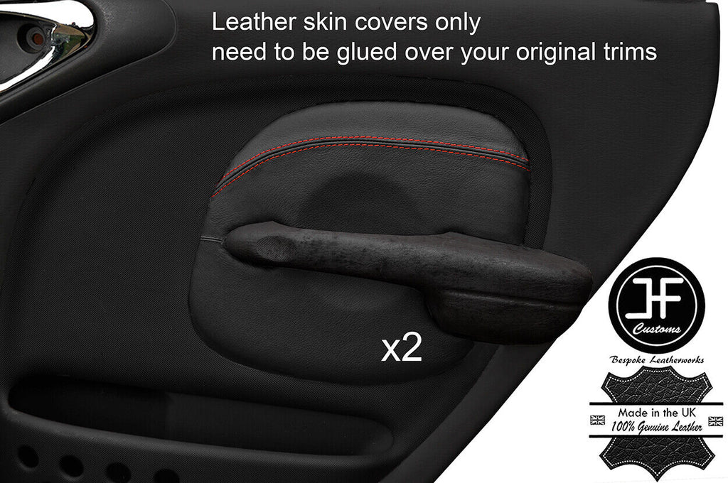 RED STITCH 2X REAR DOOR CARD TRIM LEATHER COVER FOR CHRYSLER PT CRUISER 00-05