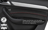 RED STITCHING 2X FRONT DOOR CARD TRIM LEATHER COVERS FITS AUDI Q3 2012-2016
