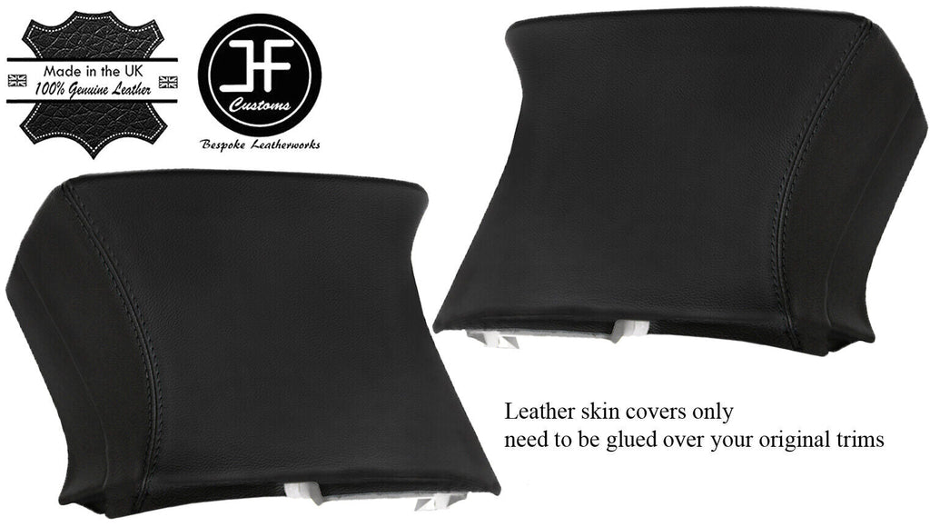 BLACK STITCH 2X D PILLAR LEATHER COVERS FOR RANGE ROVER EVOQUE 11-18 3 DOOR
