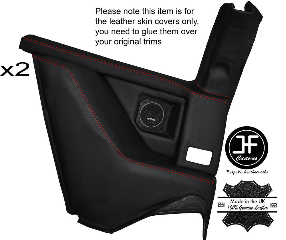RED STITCHING 2x REAR QUARTER PANE LEATHER COVERS FITS LOTUS EXCEL SE CUSTOM NEW