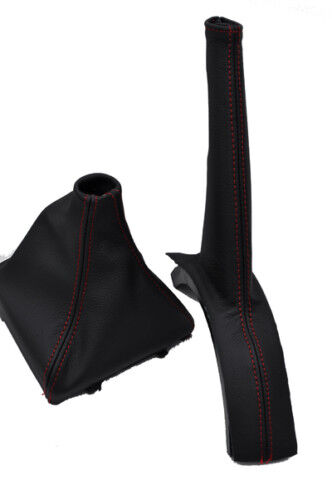 FITS SEAT IBIZA 2009+ GEAR HANDBRAKE GAITER red stiching CUSTOM NEW MADE IN UK