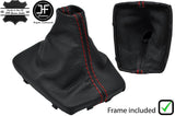 RED STITCH LEATHER MANUAL GEAR GAITER+PLASTIC FRAME FITS HYUNDAI KONA 17-19