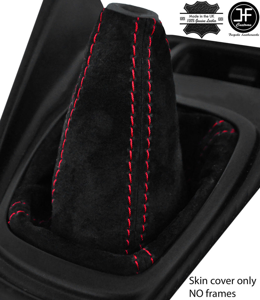 RED STITCHING REAL SUEDE MANUAL GEAR GAITER FITS HYUNDAI MATRIX 2001-2009
