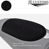 BLACK STITCHING REAL SUEDE ARMREST LID COVER FITS 370Z Z34 2009-2017 STYLE 2