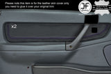 PURPLE STICH 2X FRONT DOOR CARD TRIM LEATHER COVERS FITS ROVER 200 CABRIOLET