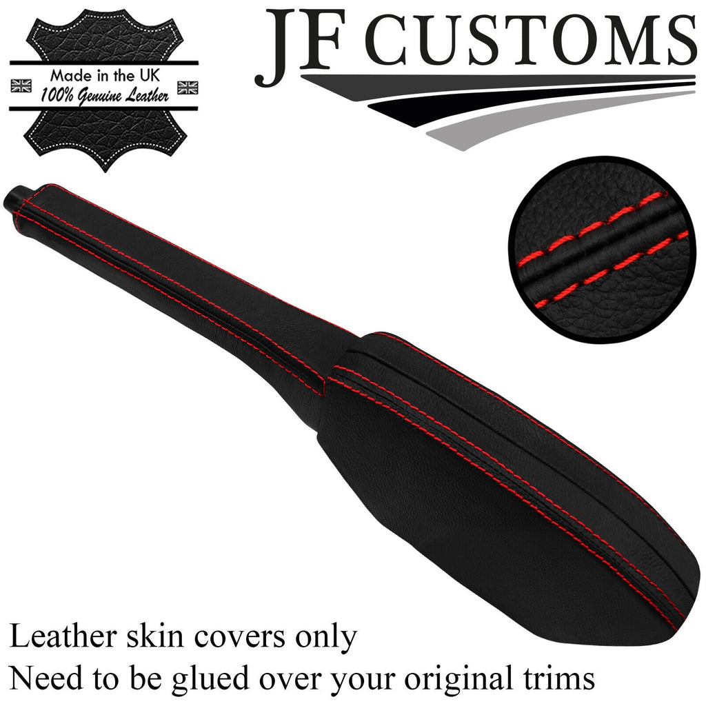 RED STITCH LEATHER HANDBRAKE+HOUSING TRIM COVERS FOR FORD TRANSIT CUSTOM 18-21