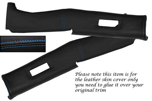 BLUE STITCH FITS TRIUMPH STAG MK1 MK2 2X B POST PILLAR LEATHER SKIN COVERS ONLY