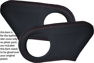 red stitch FITS SMART FORFOUR & MITSUBISHI COLT 04-07 2X SEAT TRIM LTHR COVERS