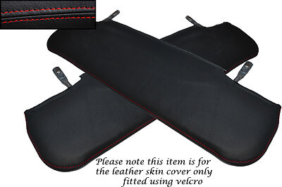 RED STITCHING FITS LAND ROVER SERIES 2 2A 3 2X SUN VISORS LEATHER COVERS ONLY