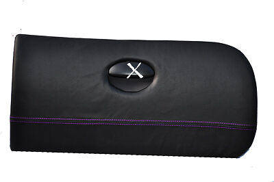 FITS PEUGEOT 206 GLOVE BOX LID COVER purple stitch BLACK SOFT LEATHER CUSTOM NEW