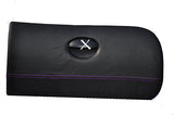 FITS PEUGEOT 206 GLOVE BOX LID COVER purple stitch BLACK SOFT LEATHER CUSTOM NEW