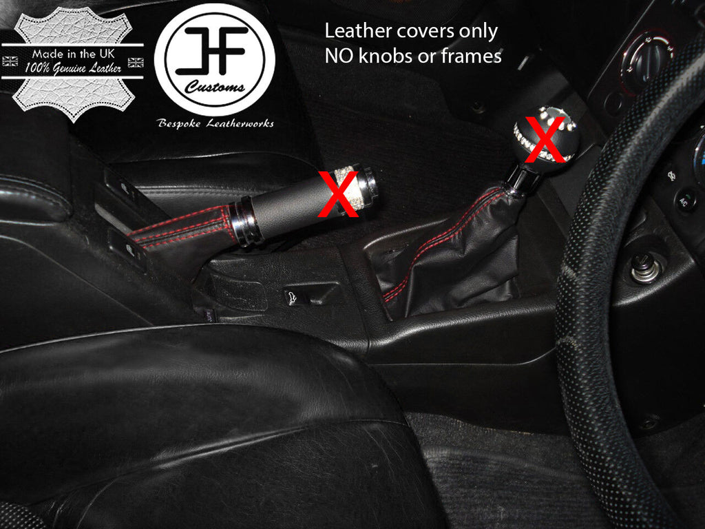 RED STITCH MANUAL LEATHER GEAR & HANDBRAKE GAITER FITS DAIHATSU COPEN 02-11