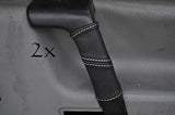white stitch FITS VW T4 TRANSPORTER CARAVELLE  2X DOOR HANDLE LEATHER COVERS