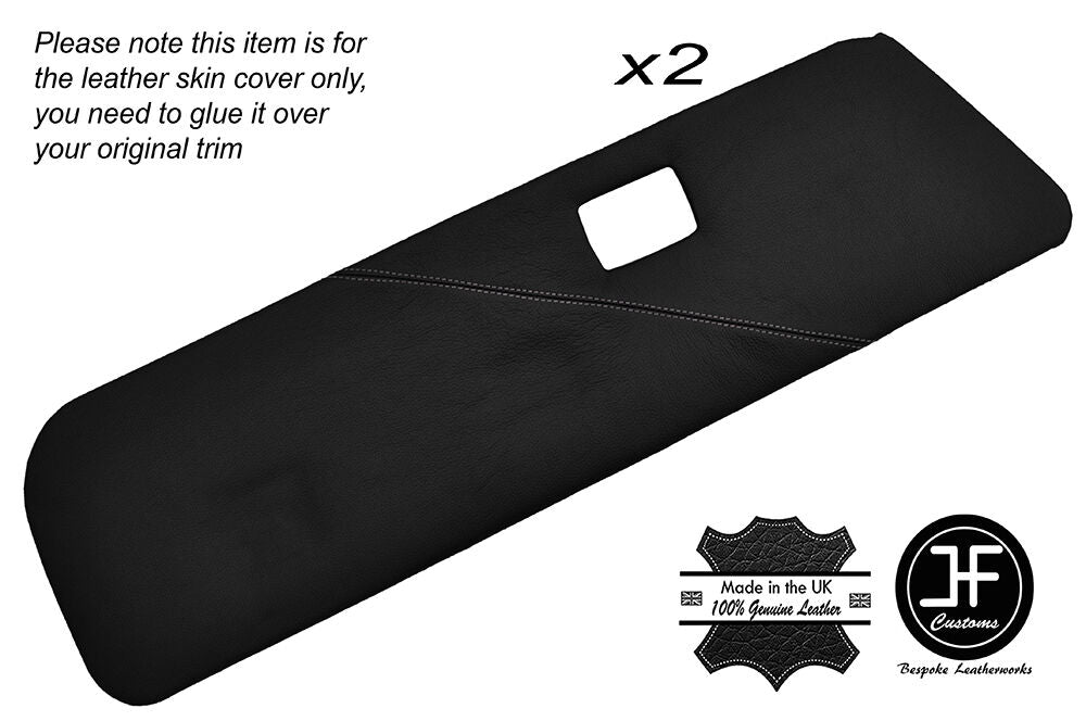 WHITE STITCH 2X FRONT DOOR CARD TRIM SKIN COVERS FITS PEUGEOT 106 MK1 91-96 3DR