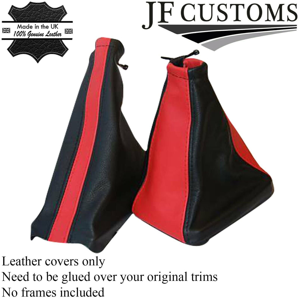 FITS VAUXHALL OPEL CORSA C 2000-2006 HANDBRAKE GEAR GAITER LEATHER BLACK RED
