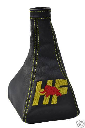 FITS LANCIA DELTA INTEGRALE LEATHER GAITER YELLOW STITCHING CUSTOM NEW