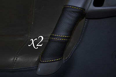 yellow stitching FITS SKODA FELICIA 94-04 2X DOOR HANDLE LEATHER COVERS