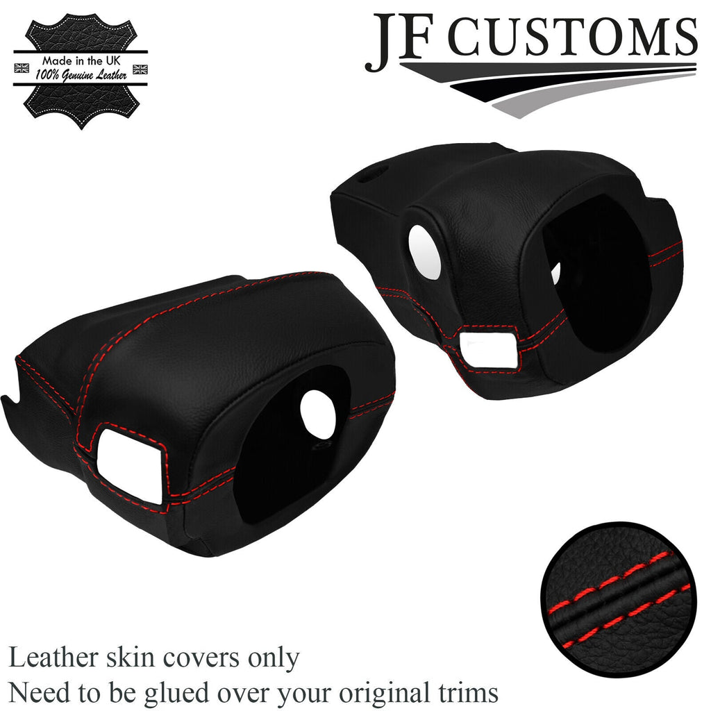 RED STITCH LEATHER STEERING SHROUD COVER FOR HONDA CIVIC MK6 EK4 EK9 96-00