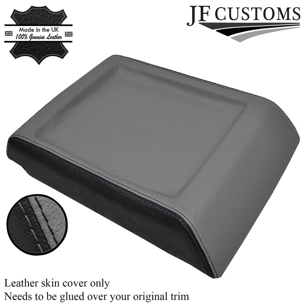 BLACK & GREY CENTER CONSOLE ARMREST LID LEATHER COVER FITS HUMMER H2 03-07