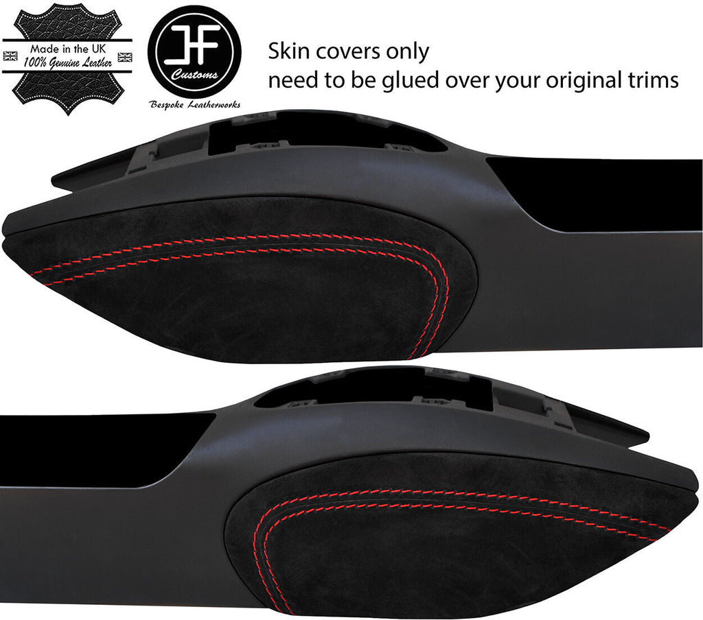 RED STITCH 2X KNEE PAD REAL SUEDE COVERS FITS PORSCHE 986 BOXSTER CARRERA 996