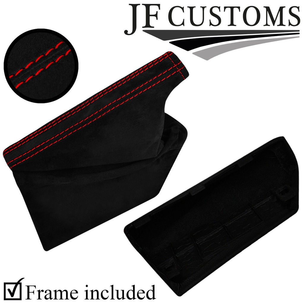 RED STITCH SUEDE HANDBRAKE GAITER + FRAME FOR SUBARU IMPREZA WRX STI 08-14